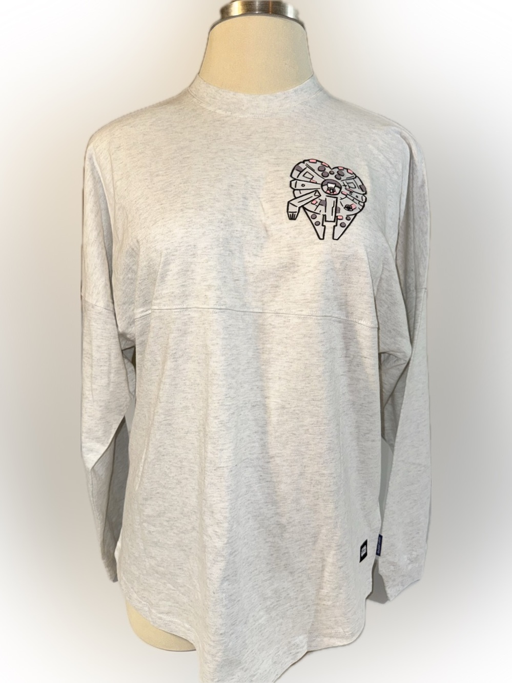 Women’s Star Wars “I Love You” Gray Puff Print Disney Spirit Jersey size Large